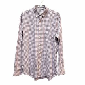Peter Millar‎ Button Down Shirt Plaid Check Stretch Long Sleeve Men's Size Large